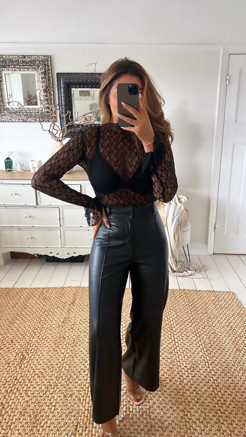 MEGAN Fuax Leather Trousers