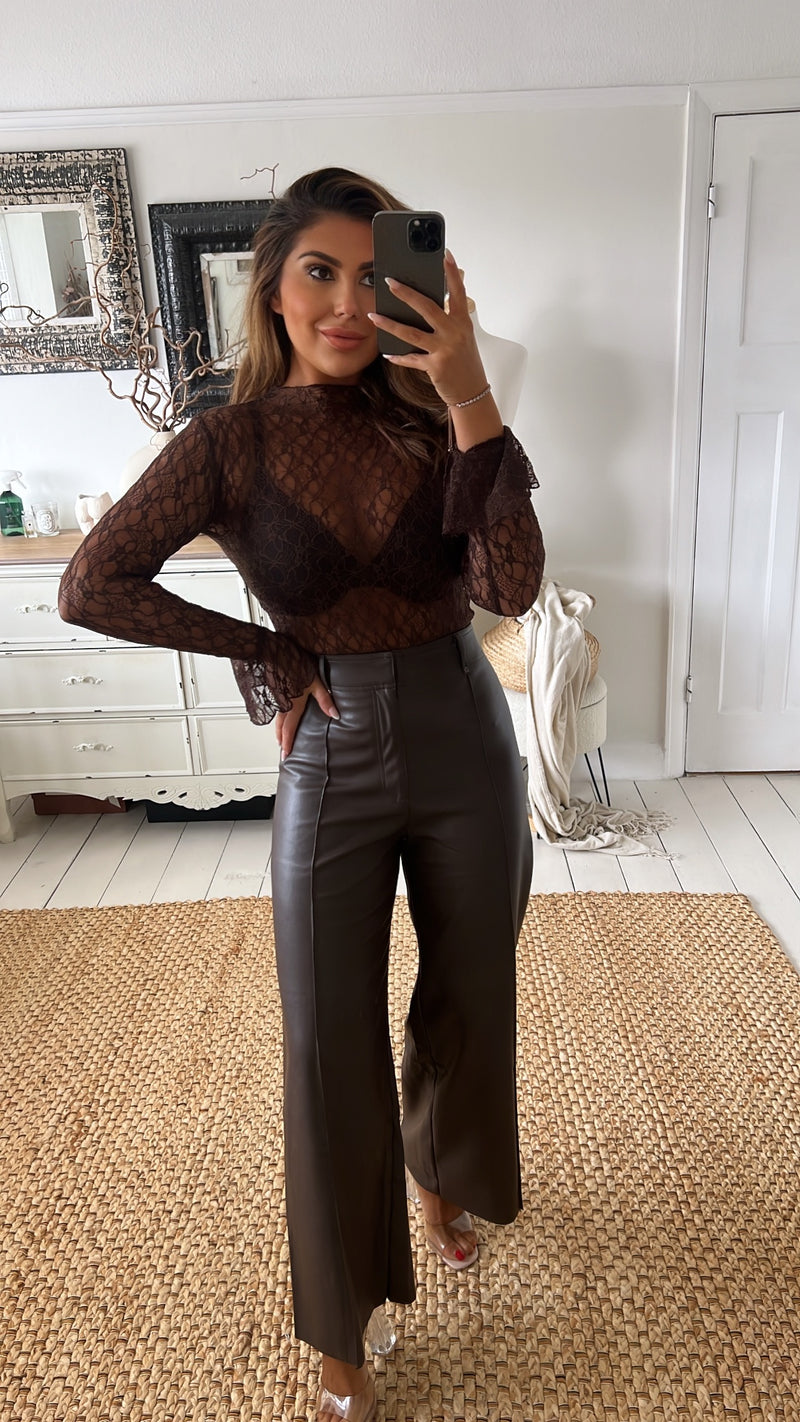 MEGAN Fuax Leather Trousers