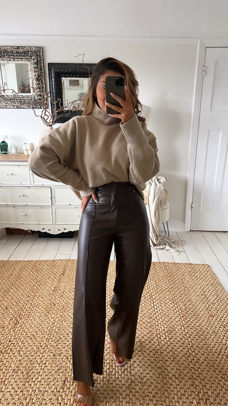 MEGAN Fuax Leather Trousers