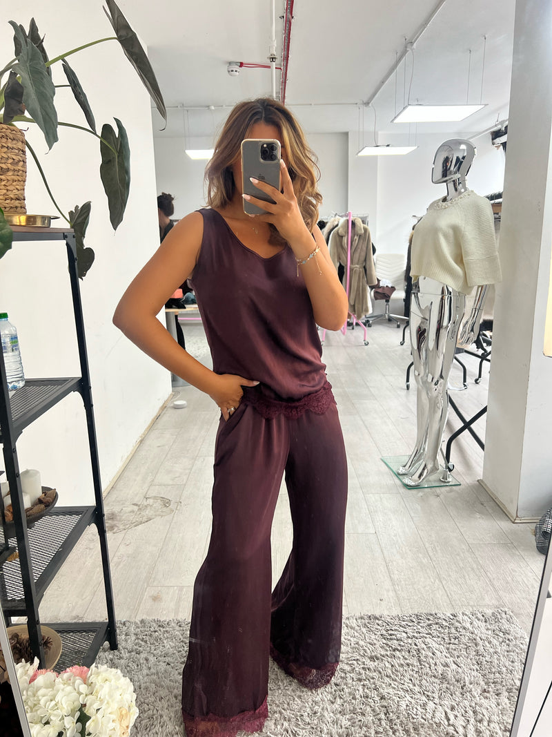 HARPER Lace Hem Trousers