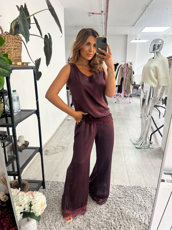 HARPER Lace Hem Trousers