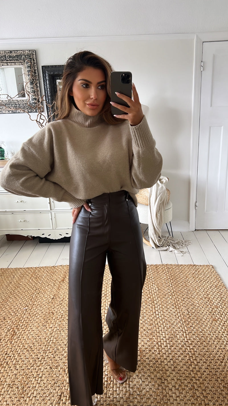 MEGAN Fuax Leather Trousers
