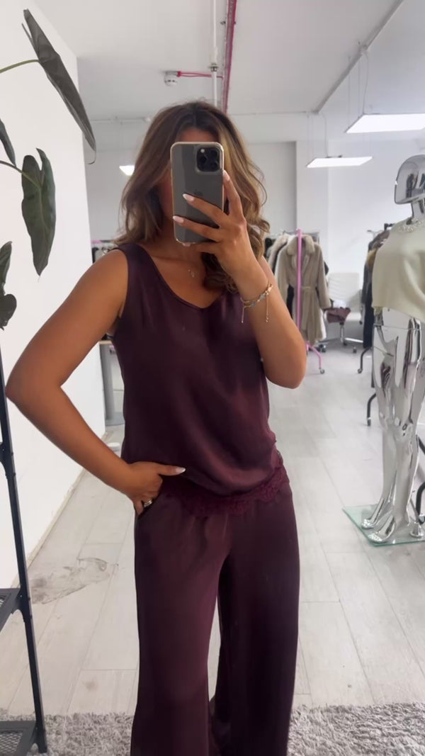 HARPER Lace Hem Trousers